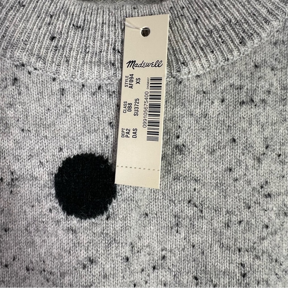 NWT Madewell Cashmere Sweatshirt Sweater in Donegal Dot Size XS - Picture 7 of 10